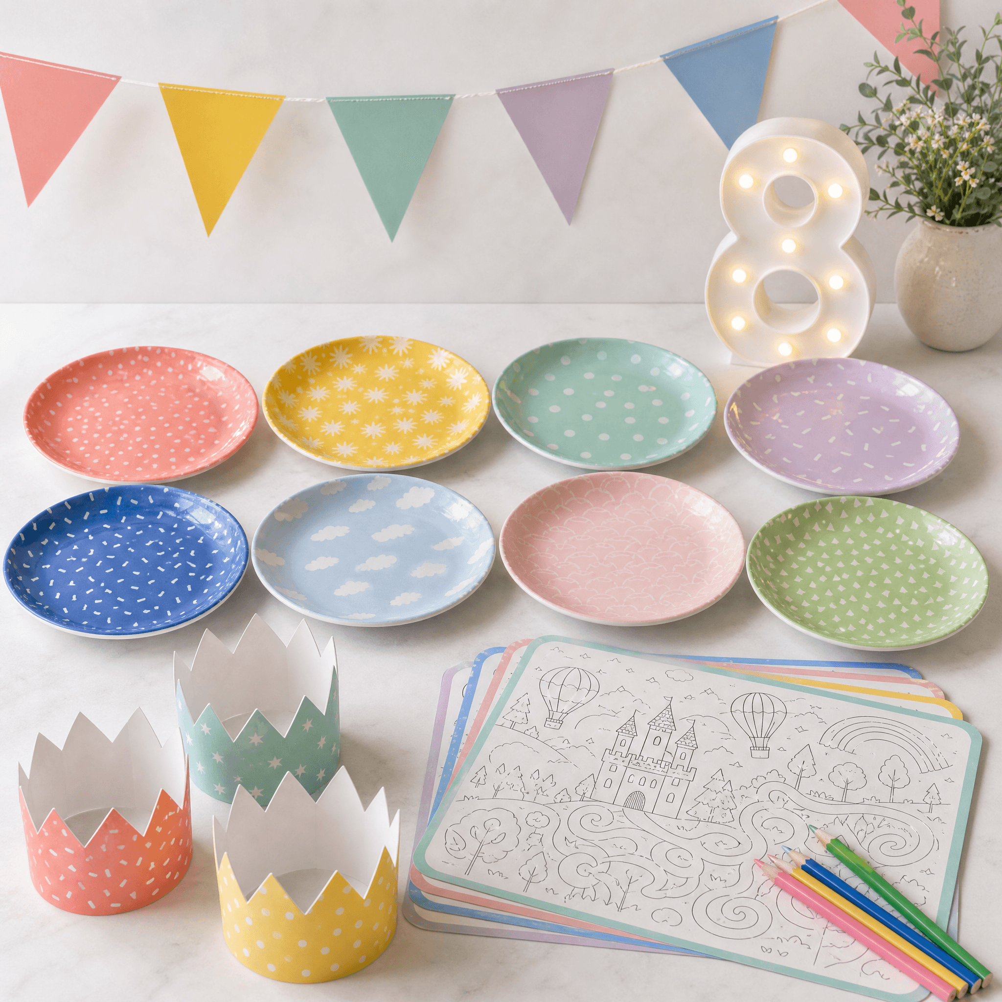 Kids' Party Table Kit — A safe, flameless setup for family celebrations